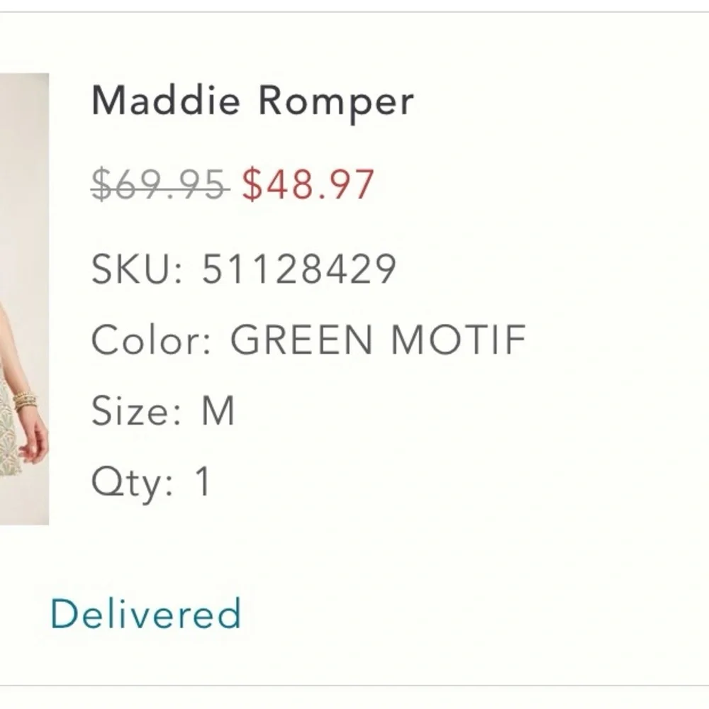 Green Patterned Halter Romper Anthropologie Women’s Size M Medium - Picture 9 of 9